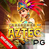 Treasures of Aztec hot game icon with Aztec temple and explorer